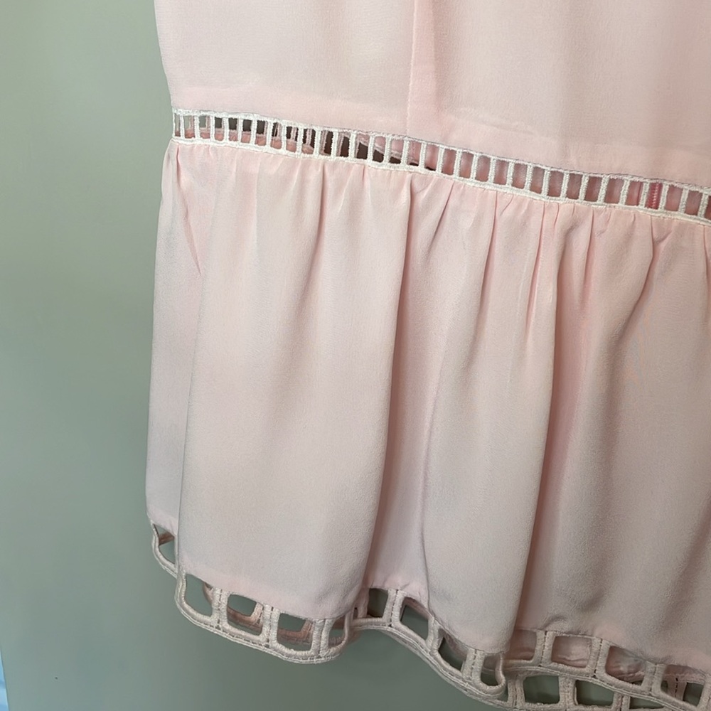 Cynthia Rowley Sleeveless Pink Silk Peplum Blouse Size Large - Picture 5 of 12